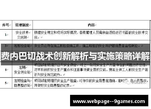 费内巴切战术创新解析与实施策略详解